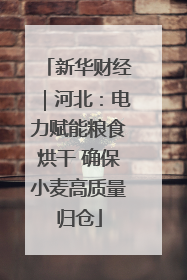 新华财经｜河北：电力赋能粮食烘干 确保小麦高质量归仓